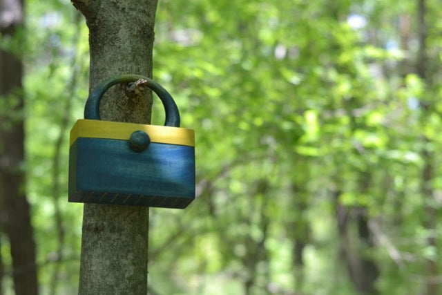 kinokaban(wooden bag) is hanged on the tree