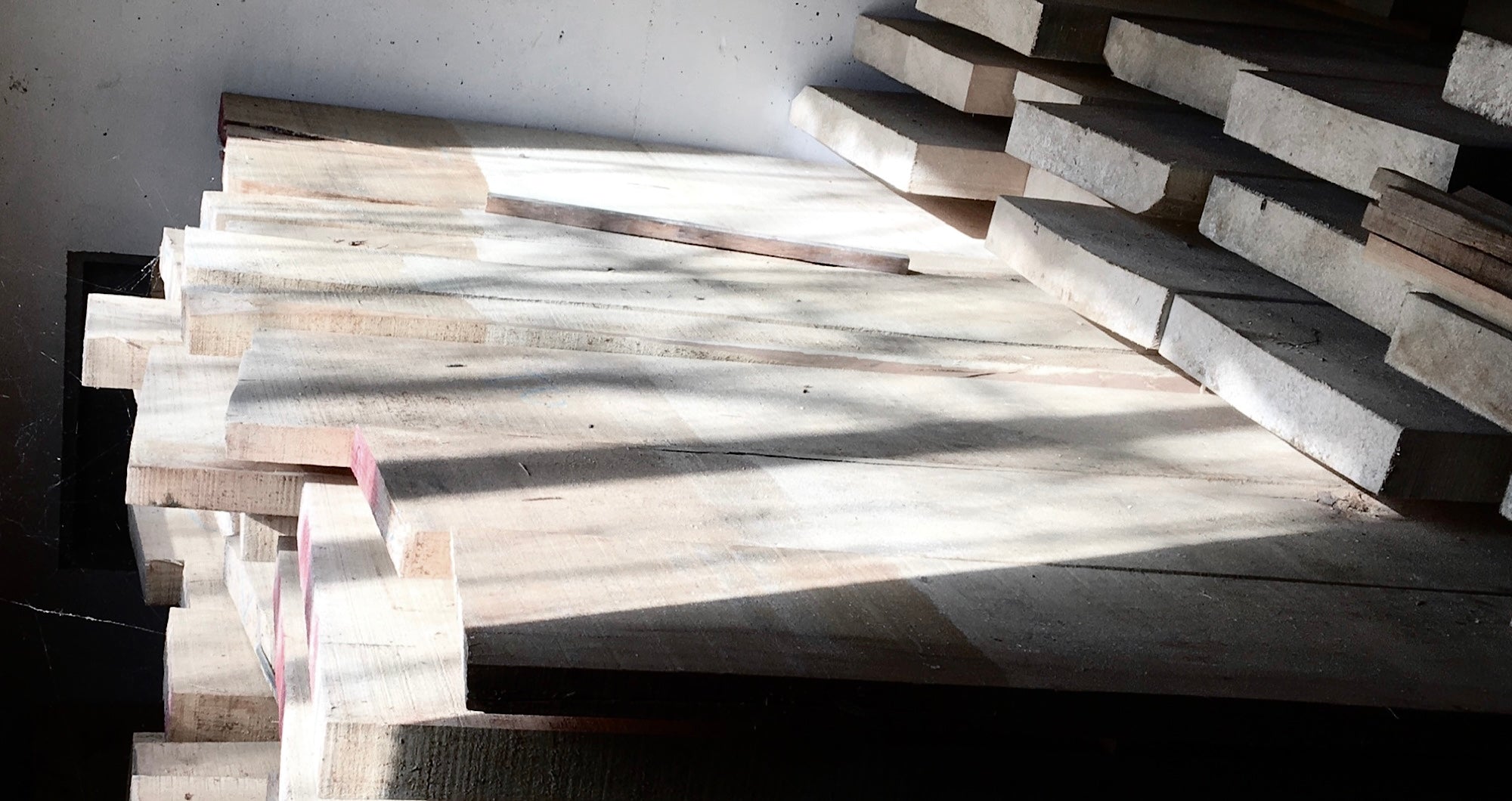 a pile of wood