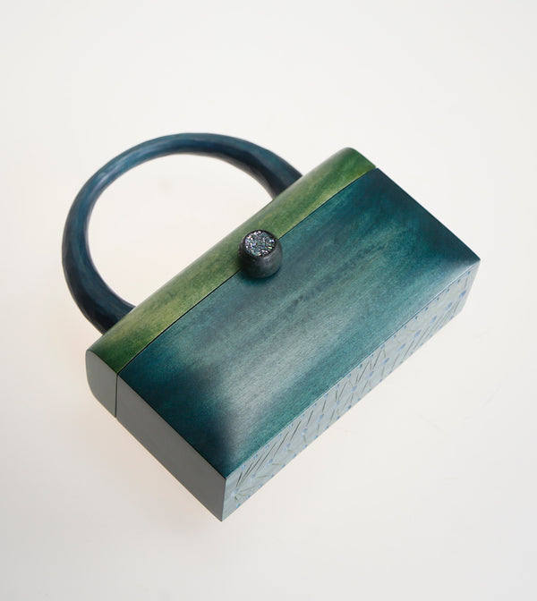 樹の鞄 　peacock green & shell